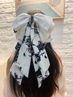 Autumn Flower Splicing Large Bow Hairpin Women Satin Big Bowknot Bow Barrettes Ponytail Clips for Girs Woman Hair Accessories