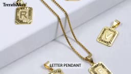 Initial Name Necklaces for Women Men Gold Color 26 Letters Pendant Box Chain Best Friend Personal Jewelry Dropshipping