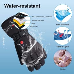SNOW DEER Winter Heated Gloves Women Men Electric Motorcycles Thermal Ski Glove Heating Waterproof Rechargeable Battery Charger