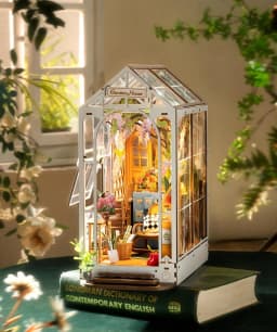 Rolife DIY Book Nook Wooden Miniature Doll House for Bookshelf Insert Furniture