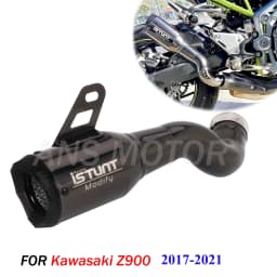 Motorcycle Exhaust System Slip On Exhaust Muffler Tail Pipes For Kawasaki Z900 2017 - 2021 Round Black Muffler
