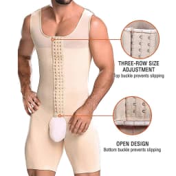 Slimming Bodysuit for Men Tummy Control Full Body Shaper Compress Abdomen Underwear Breathable Weight Loss Shapewear Plus Size