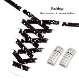 Diamond Magnetic Lock Shoelace Without ties Colorful Splashing ink No tie Shoelaces Kids Adult 8MM Flats Elastic Laces Sneakers