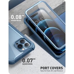 For iPhone 13 Pro Case 6.1 inch (2021 Release) I-BLASON Ares Dual Layer Rugged Clear Bumper Case with Built-in Screen Protector