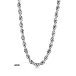 Silver Color Twisted Rope Chain Necklace For Women Men Stainless Steel Link Chain Punk Vintage Metal Collar