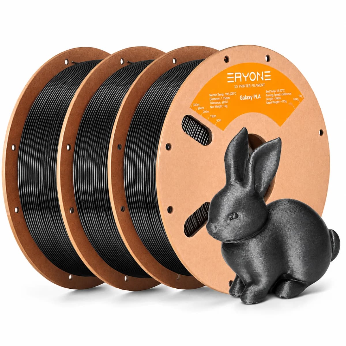 Eryone 3KG Galaxy PLA Filament 3D Print, Multicolor Available, 3KG Galaxy PLA Filament, Sparkle Shining, 1KG/Spool