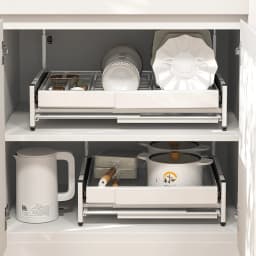Pull out Cabinet Organizer, Expandable(13"-22.8") under sink organizer Heavy Duty Slide out Drawers for Pots and Pans