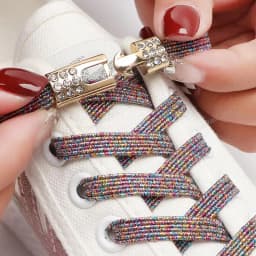 Diamond Cross Locks Shoelaces Without ties Rainbow Elastic Laces Sneakers Kids Adult No Tie Shoe laces 8MM Width Flat Shoelace