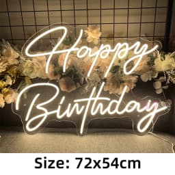 72cm Happy Birthday Neon Sign Party Decor Birthday Gifts Large Size Led Neon Lights Room Bedroom Decor Wall Art Neon Led Signs