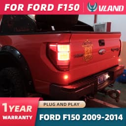VLAND For 2009-2014 Ford F150 F-150 SVT Raptor Pickup Rear Tail Light Brake Lamps Elegant Black Frame Smoked Car Accessories