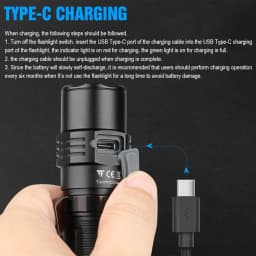 Trustfire T21R Tactical Led Flashlight 2600 Lumen Type C Rechargeable 21700 Battery Powerful Outdoor Lighting High Power Lantern