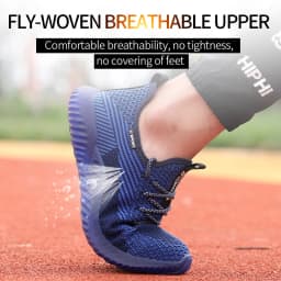 SUADEX Men Steel Toe Safety Work Shoes Breathable Lightweight Comfortable Industrial Construction Shoes Puncture Proof Antislip