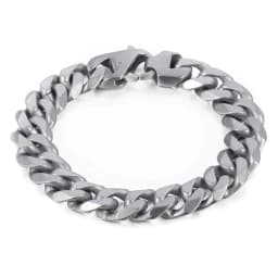Fashion 15mm 316L Stainless Steel Bracelet For Men Boys Matte Brushed Silver Color Cut Curb Cuban Link Chain Dropshipping HB468