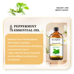 EUQEE 118ML Lavender Jasmine Eucalyptus Vanilla Peppermint Essential Oils with Glass Dropper|Aromatherapy, Humidifier,DIY Soap