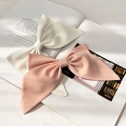 2022 New Bow Hair Clip Summer Satin Big Bowknot Stain Bow Barrettes Women Solid Color Hairpin Ponytail Hairpin Hair Accessories