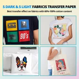 HTVRONT 52 Pcs Heat Press Supplies Accessories for Beginners Clothing T-shirt Printing DIY Include HTV Sublimation Paper