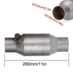 Universal 2.5" Inlet/Outlet 400 cell Weld-On Catalytic Converter 11" Length Stainless Steel High-Flow Performance