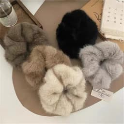 New Winter Plush Scrunchies Women Girl Imitation Mink Elastic Hair Rubber Bands Accessories Tie Hair Ring Holder Headdress