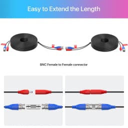 ZOSI 4-Packed 18M 30M 45M (60FT,100FT,150FT) CCTV Power Video BNC + DC Plug Cable for CCTV Camera and DVR System Coaxial Cable