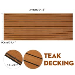 2400x900x5mm Self Adhesive Yacht Flooring Self-Adhesive EVA Foam Teak Faux Teak Boat Decking Sheet Brown