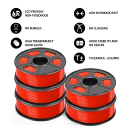SUNLU PETG Filament 1KG Arranged Neatly 3D Material 1.75MM Non-Toxic Odorless Bright Color No Buble No Clogging Good Toughness
