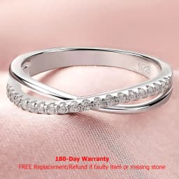 Newshe 925 Sterling Silver New Trend Stacking Infinity Wedding Ring for Women Brilliant Cubic Zircon Fine Jewelry Gift Souvenir