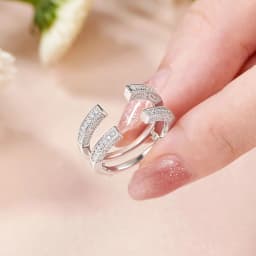 Newshe Creative 925 Sterling Silver Ring Enhancer for Engagement Adjustable Open Guard Wrap Wedding Band Cubic Zircon Jewelry