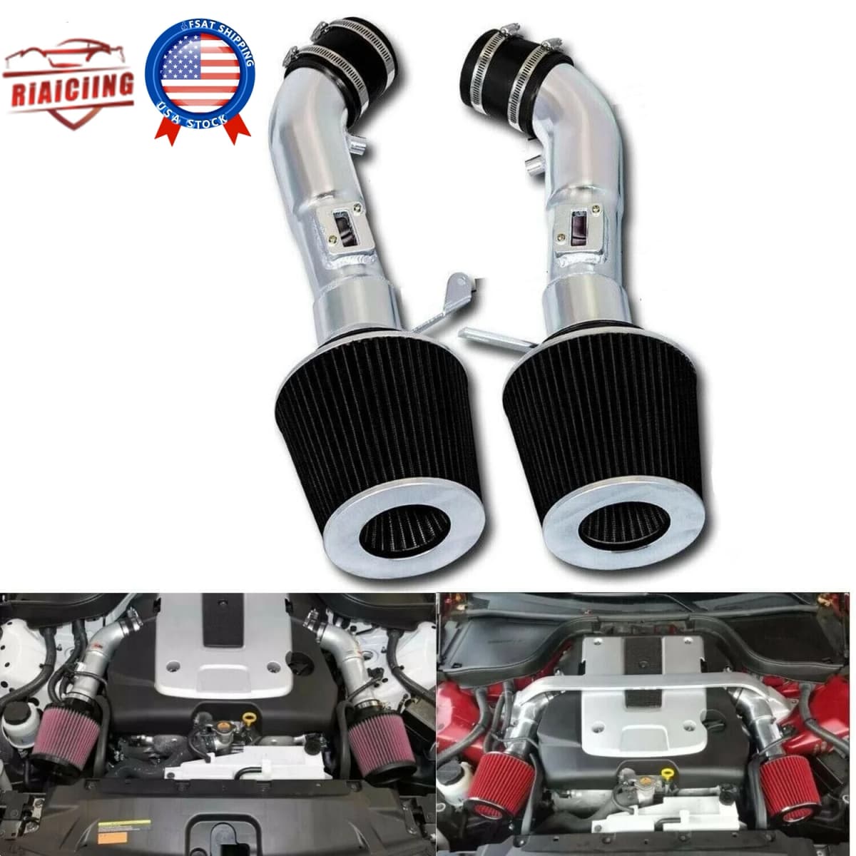Hot sale Air Intakes Parts High Flow Cold Air Intake System Filter Kit for Infiniti G37 3.7L 08-13 Nissan 370Z 09-16
