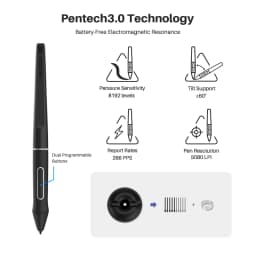 HUION KAMVAS Pro 16 2.5K QHD Drawing Tablet with Screen QLED Full-Laminated Graphics Tablet with Battery-Free Pen, 15.6inch
