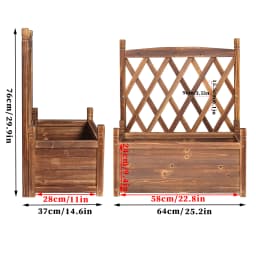 Raised Garden Bed with Trellis - Garden Box for Vine Climbing Plants Flower Free-Standing Raised Planter for Patio Garden Indoor