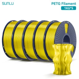 SUNLU PETG 3D Filament 1KG 1.75MM 5Rolls Arranged Neatly Clogging Free No Bubble Odorless Eco-Friendly Good Toughness