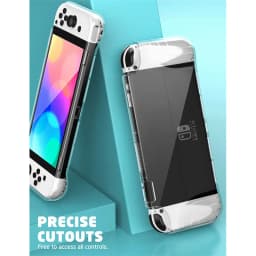 MUMBA for Nintendo Switch OLED Case 2021 Thunderbolt Protective Clear Cover with TPU Grip Compatible with Switch OLED Console