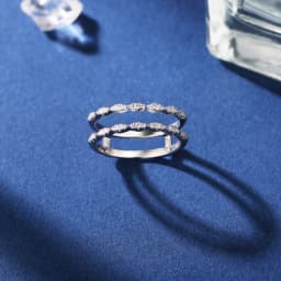 Newshe Solid 925 Sterling Silver Hollow Wedding Rings For Women Round White AAAAA CZ Wrap Guard Ring Enhancer