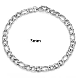 3mm//5mm/7mm/9mm Gold Silver Color Figaro Link Chain Stainless Steel Jewelry Classic Curb Bracelets for Men Women KBM171