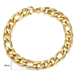 3mm//5mm/7mm/9mm Gold Silver Color Figaro Link Chain Stainless Steel Jewelry Classic Curb Bracelets for Men Women KBM171
