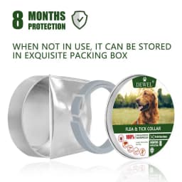 Dewel Pet Dog Collar Anti Flea Ticks Mosquitoes Outdoor Protective Adjustable PET Collar 8 Months Long-term Protection