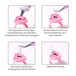 Veyes Inc Eyelash Extensions Dispossible Glue Ring Cup Veyelash Heart-Shaped 100 PCS Glue Holder Colored Plastic Glue Cup