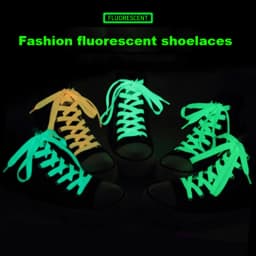 Luminous Shoelaces Flat Laces Sneakers Shoe laces Glow In The Dark Night Color Fluorescent Shoelace 80/100/120/140cm Shoestrings