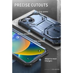 For iPhone 14 Plus Case 6.7" I-BLASON Armorbox Full-Body Rugged Kickstand Holster Protective Case with Built-in Screen Protector