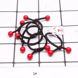 5Pcs/Set Elastic Hair Bands Hair Ties Red beads For Girls kids Ponytail Holder Lovely heart Mickey Hair Rope Hair Accessories