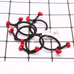 5Pcs/Set Elastic Hair Bands Hair Ties Red beads For Girls kids Ponytail Holder Lovely heart Mickey Hair Rope Hair Accessories