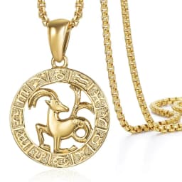 Men's Women's 12 Horoscope Zodiac Sign Gold Color Pendant Necklace Aries Leo Wholesale 12 Constellations Jewelry GPM24