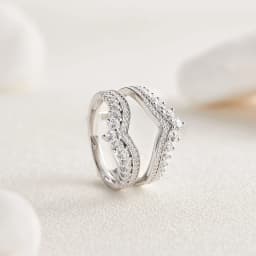 Newshe Genuine 925 Sterling Silver Adjustable Enhancer Wedding Rings for Engagement Brilliant AAAAA Cubic Zircon Fine Jewelry