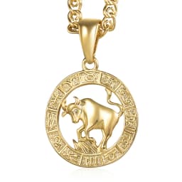 12 Horoscope Zodiac Sign Charm Necklace Gold Color Snake Link Chain 20inch Dropshipping Christmas Gifts GP358