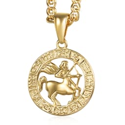 12 Horoscope Zodiac Sign Charm Necklace Gold Color Snake Link Chain 20inch Dropshipping Christmas Gifts GP358