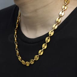 Coffee Beans Link Chain 7/9/11MM Necklace Gold Color Silver Color Stainless Steel Men Women Geometric Rope Jewelry Wholesale