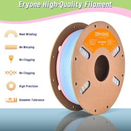 ERYONE 5KG Matte Rainbow PLA 3D Print Premium Filament, Macaron+Watercolor, PLA Matte Rainbow Filament Wholesale Big Sale