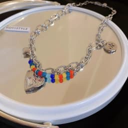 NEW Colorful Hollow out Love Pendant Double layer Chain Pearl Metal Necklace for Women Girls Punk Trendy Jewelry
