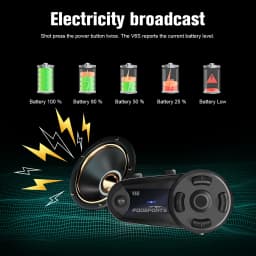 2pcs Fodsports V6S Motorcycle Intercom Bluetooth Helmet Headset 6 Riders 1000m Waterproof Interphone BT5.0,FM Radio