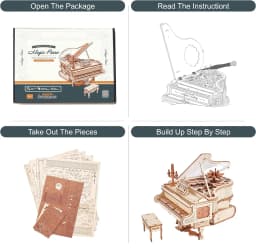 Robotime Magic Piano 3D Puzzles Mechanical 3D Musical Instrument Aesthetic Desk Decor Unique Gift for Men Women AMK81